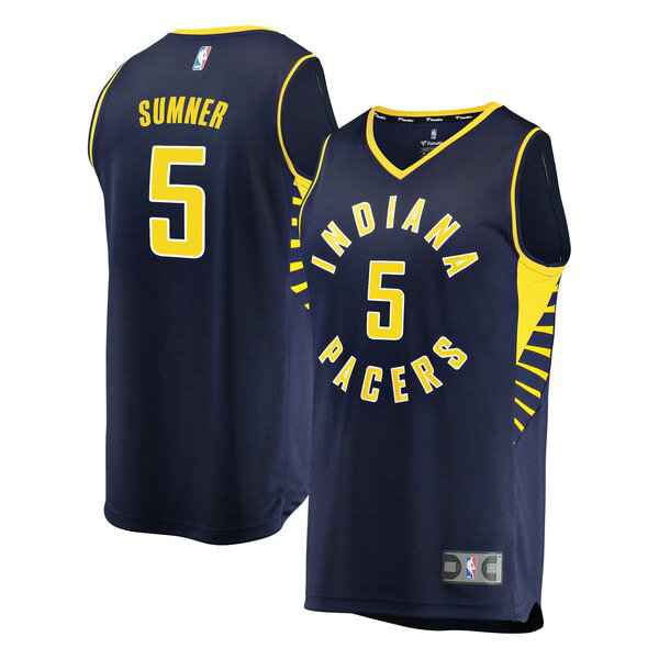 Maillot Indiana Pacers Homme Edmond Sumner 5 Icon Edition Bleu marin